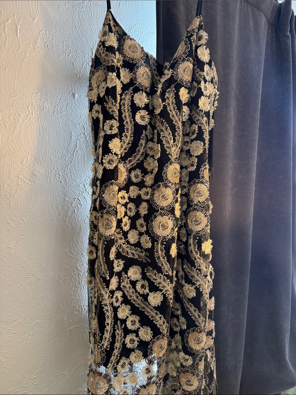 Bebe 3D appliqué dress NWT